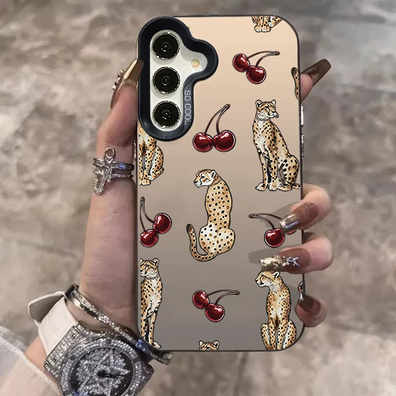 Phone Cases Designer - Cherry Leopard Design Laser Phone Case