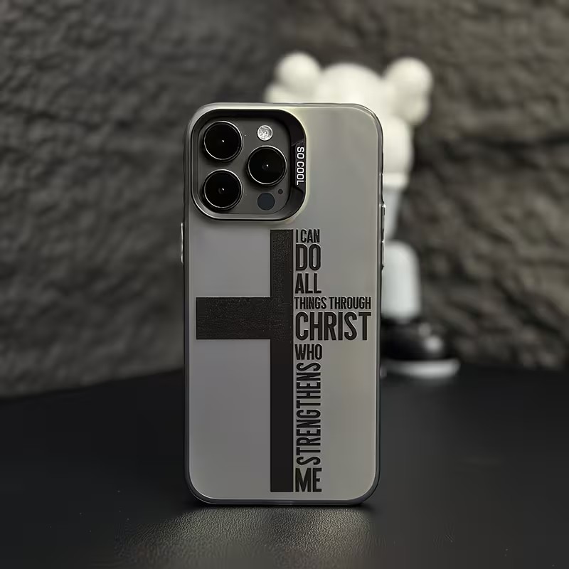 Phone Cases Iphone 15 Pro Max - Anti Fingerprint Cross Bible Phone Case