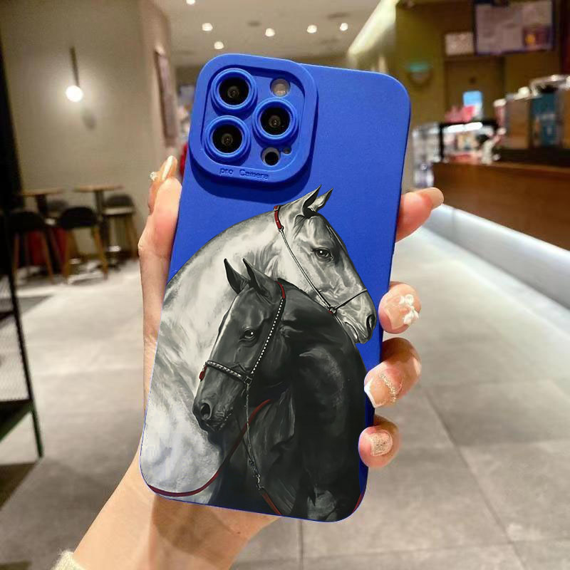 Phone Cases Vintage - Vintage Black White Horse Phone Cases