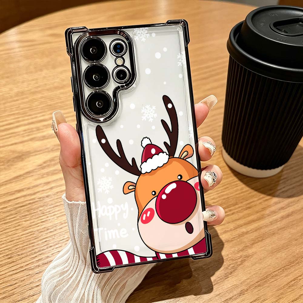 Phone Cases Red Deer - Cartoon Red Nose Deer Anti-Drop Funda