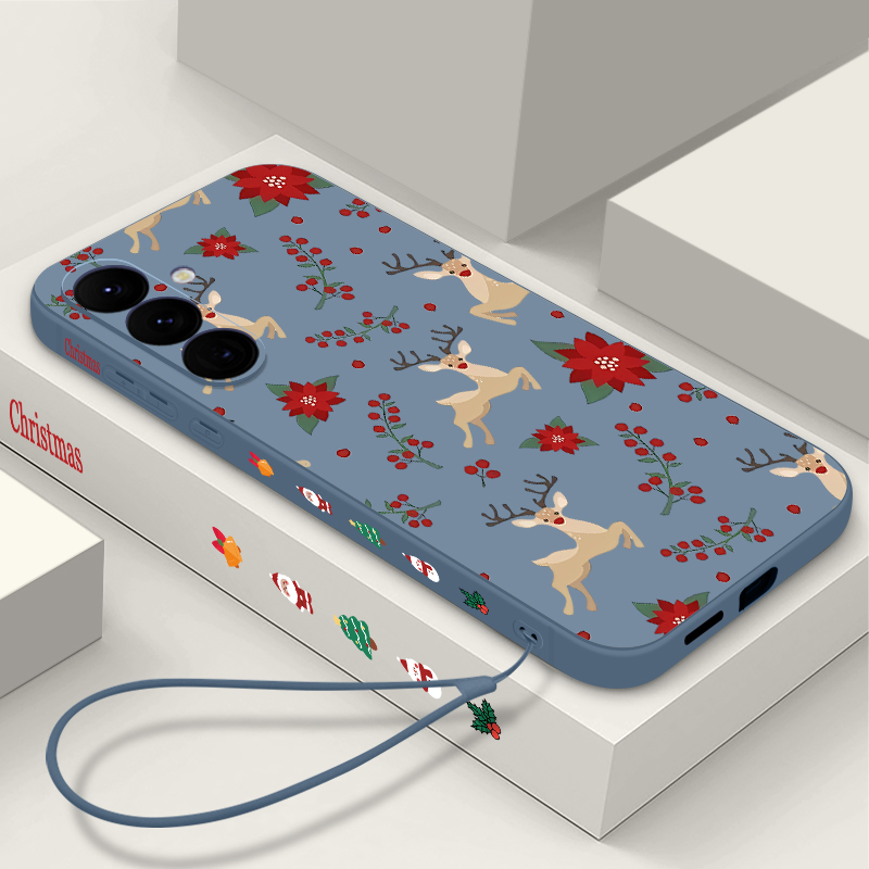 Phone Cases Red Deer - Red Deer Flowers Pattern Phone Case