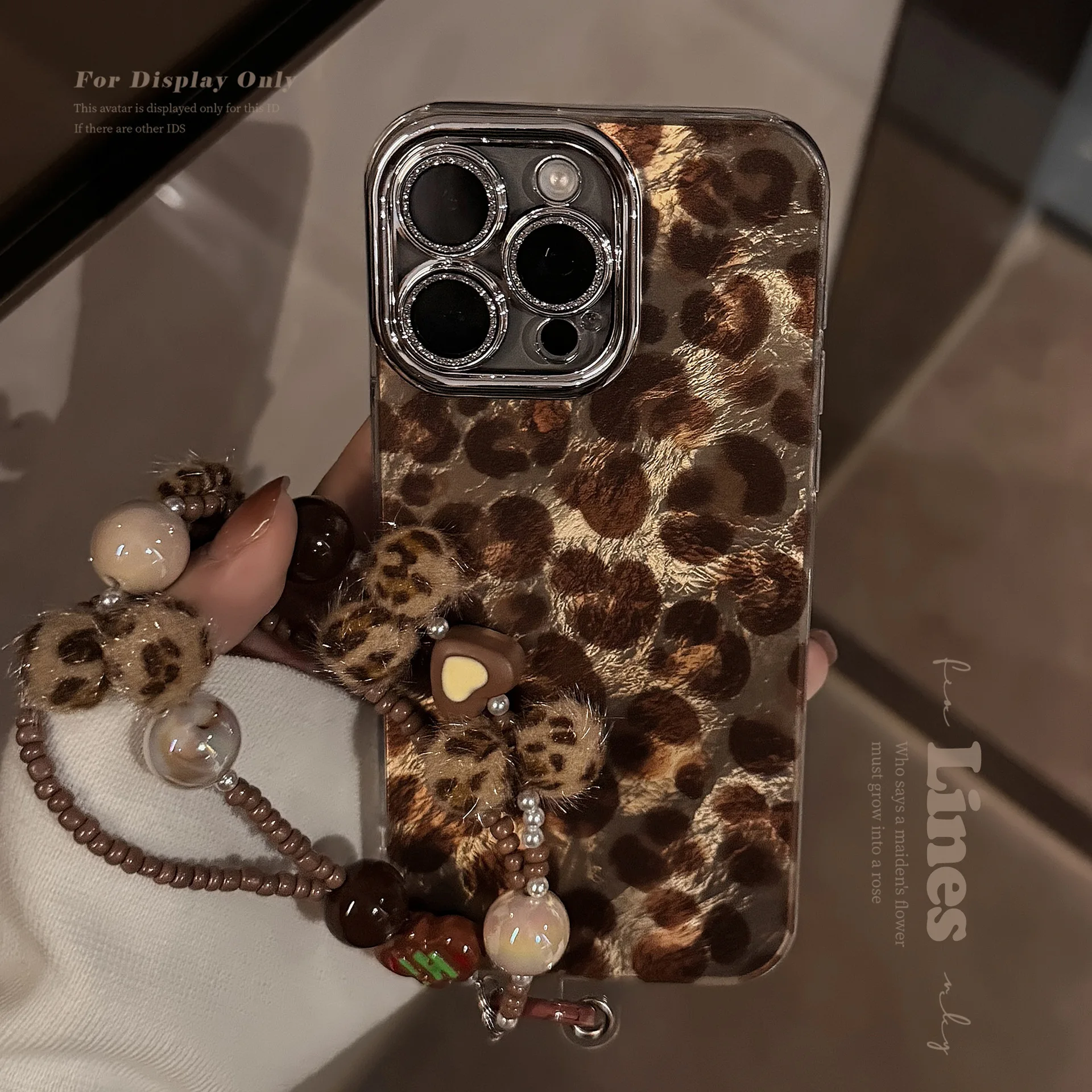 Glitter Shockproof Case - Luxury Leopard Print With Lanyard Phone