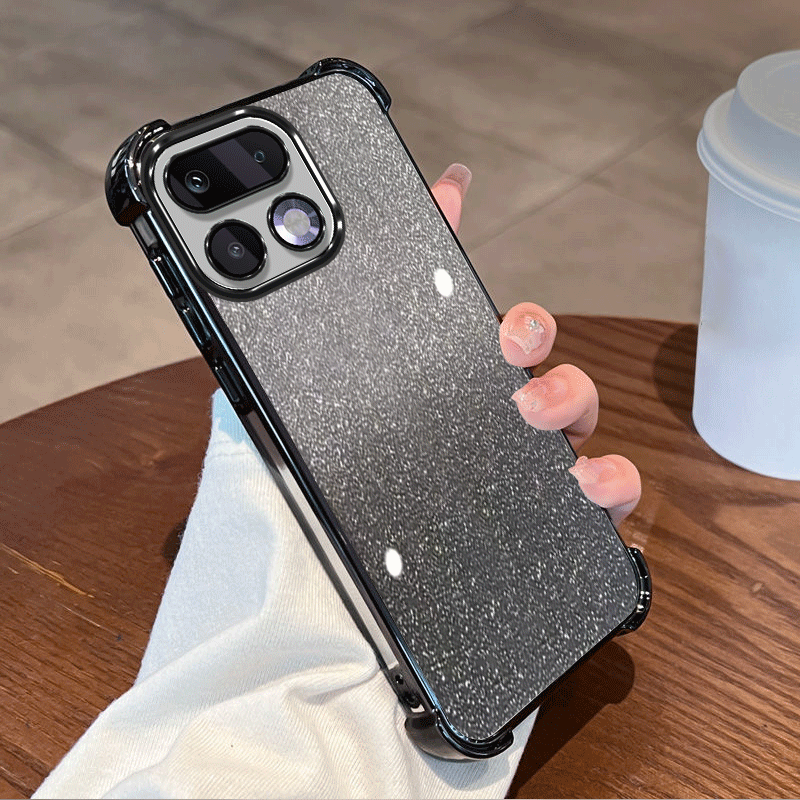 Glitter Shockproof Case - Glitter Plating Clear Protective Cover For