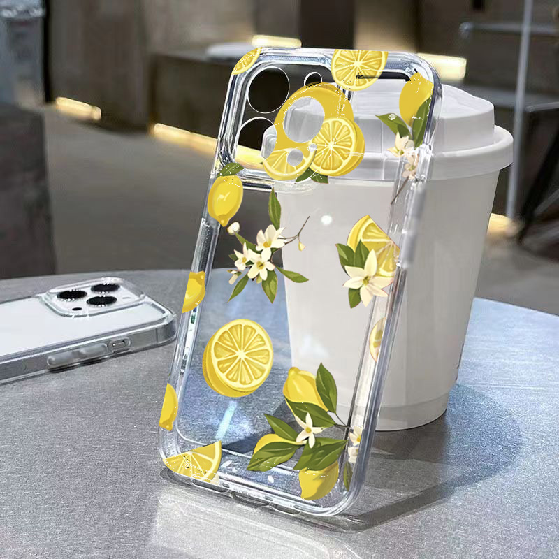 Phone Cases Samsung S25 Fe - Summer Fruit Lemon Flower Clear Phone