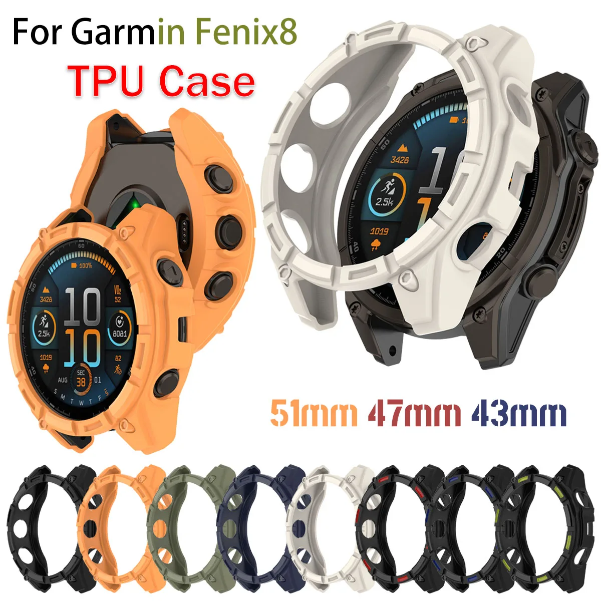 Phone Cases Android - TPU Case for Garmin Fenix8 51/47/43MM