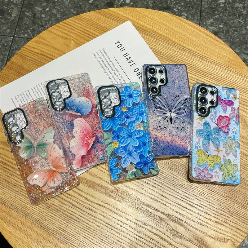 Luxury Oil Painting Flowers Bu - đánh giá và giá Glitter Shockproof Case