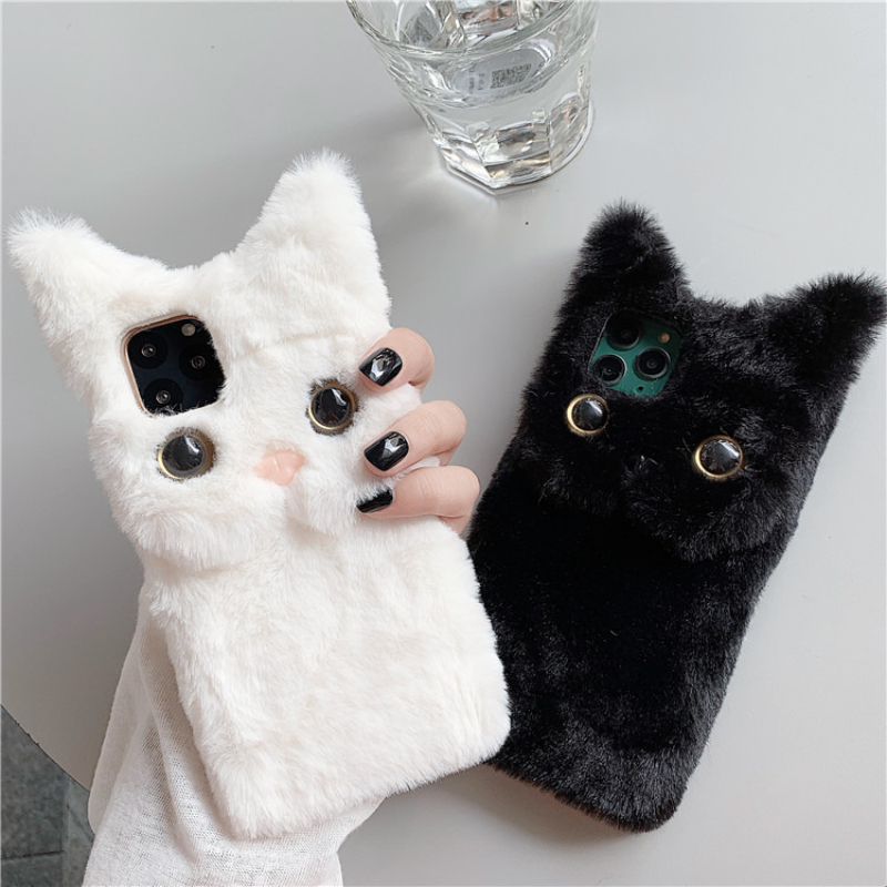 3D Cute Cartoon Cat Furry Plus - đánh giá và giá Phone Cases Iphone 15 Pro Max