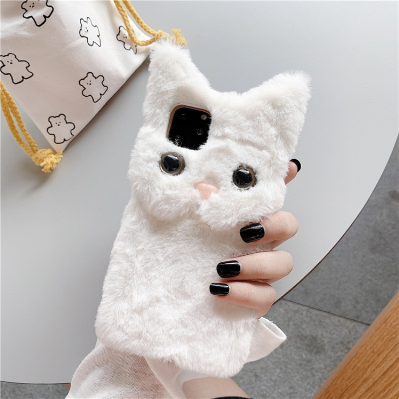 3D Cute Cartoon Cat Furry Plus - đánh giá và giá Phone Cases Iphone 15 Pro Max