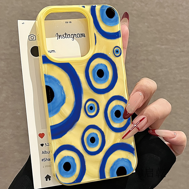 Retro Blue Eye Design TPU Phon - đánh giá và giá Phone Cases Designer