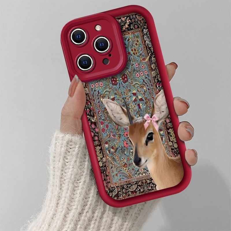 Wine Red Tapestry Deer Print C - đánh giá và giá Phone Cases Red Deer