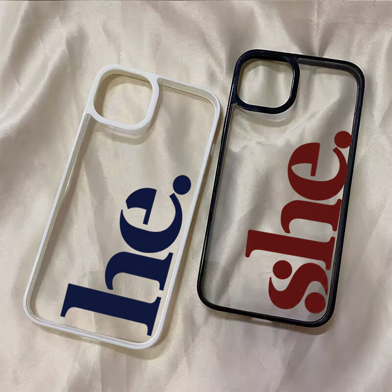 He She Letter Couple Phone Cas - đánh giá và giá Phone Cases Shein