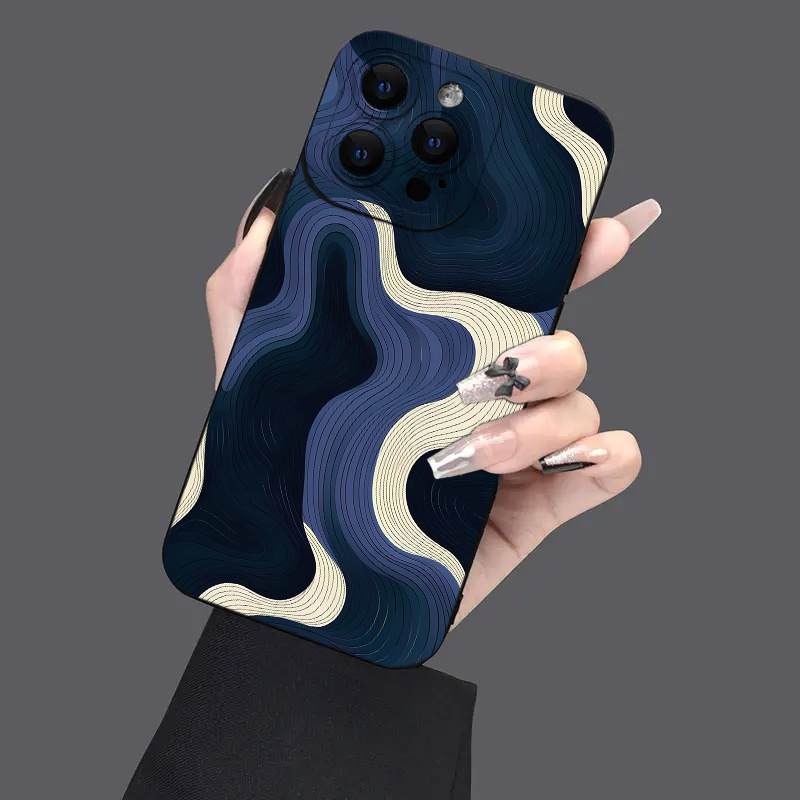 Aesthetic Navy Abstract Contou - đánh giá và giá Phone Cases Aesthetic