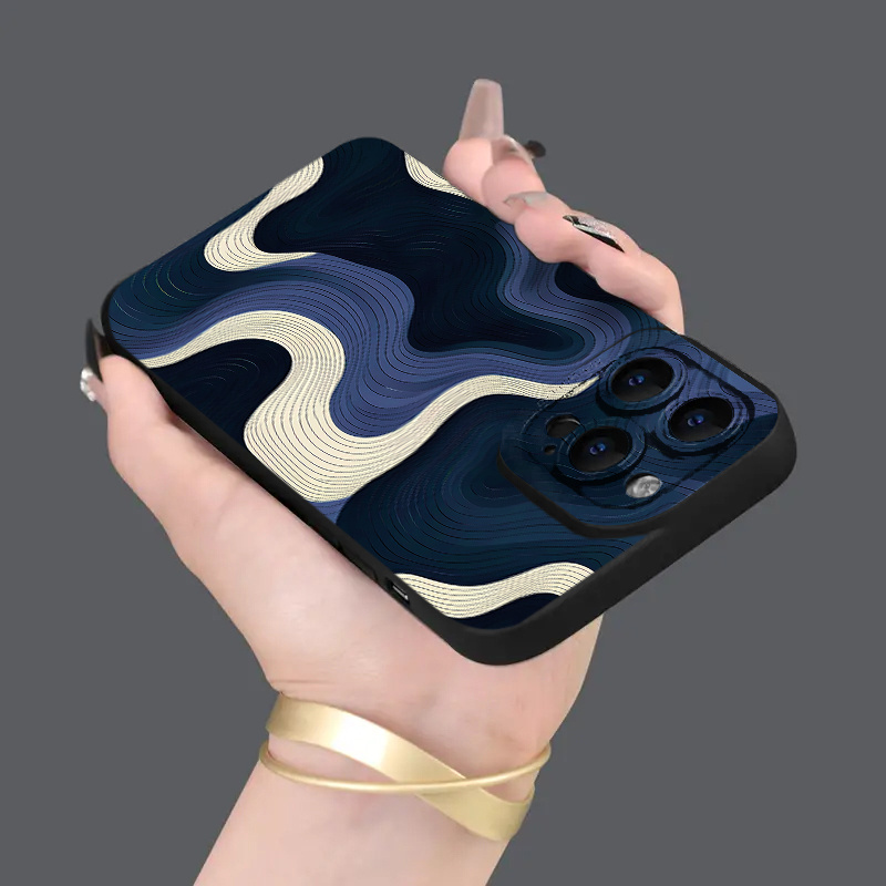 Aesthetic Navy Abstract Contou - đánh giá và giá Phone Cases Aesthetic