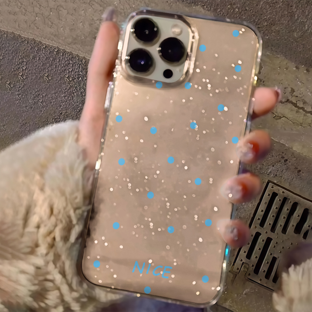 Luxury Simple Polka Dots Clear - đánh giá và giá Glitter Shockproof Case