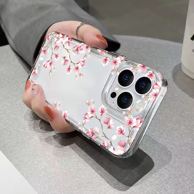 Pink Flower Design Transparent - đánh giá và giá Phone Cases Designer