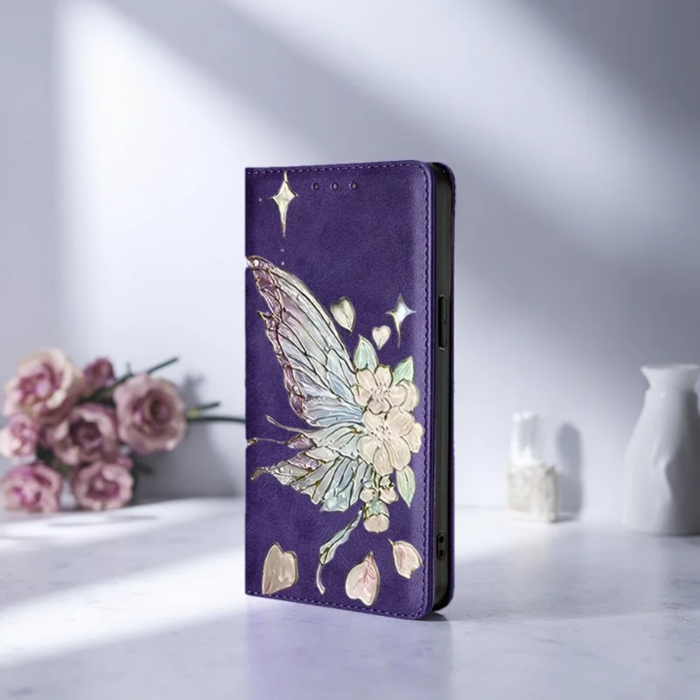 Painted Magnetic Flip Leather  - đánh giá và giá Phone Cases Samsung S25 Fe
